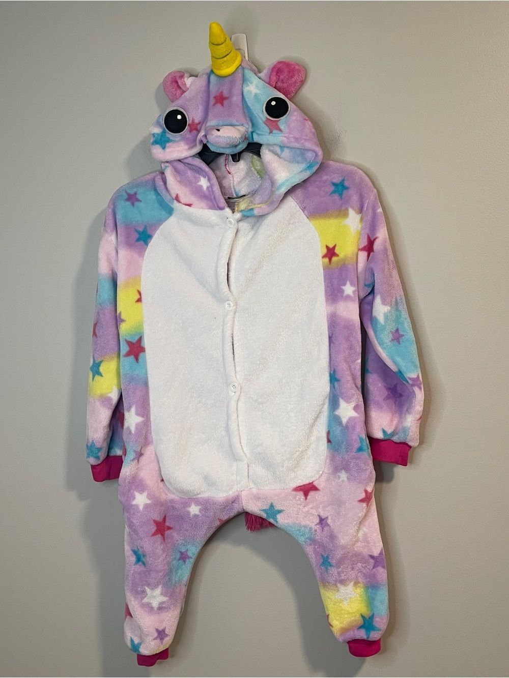 lola Pastel Unicorn Hooded One-Piece in Pink, Purple, Blue and Yellow Costume